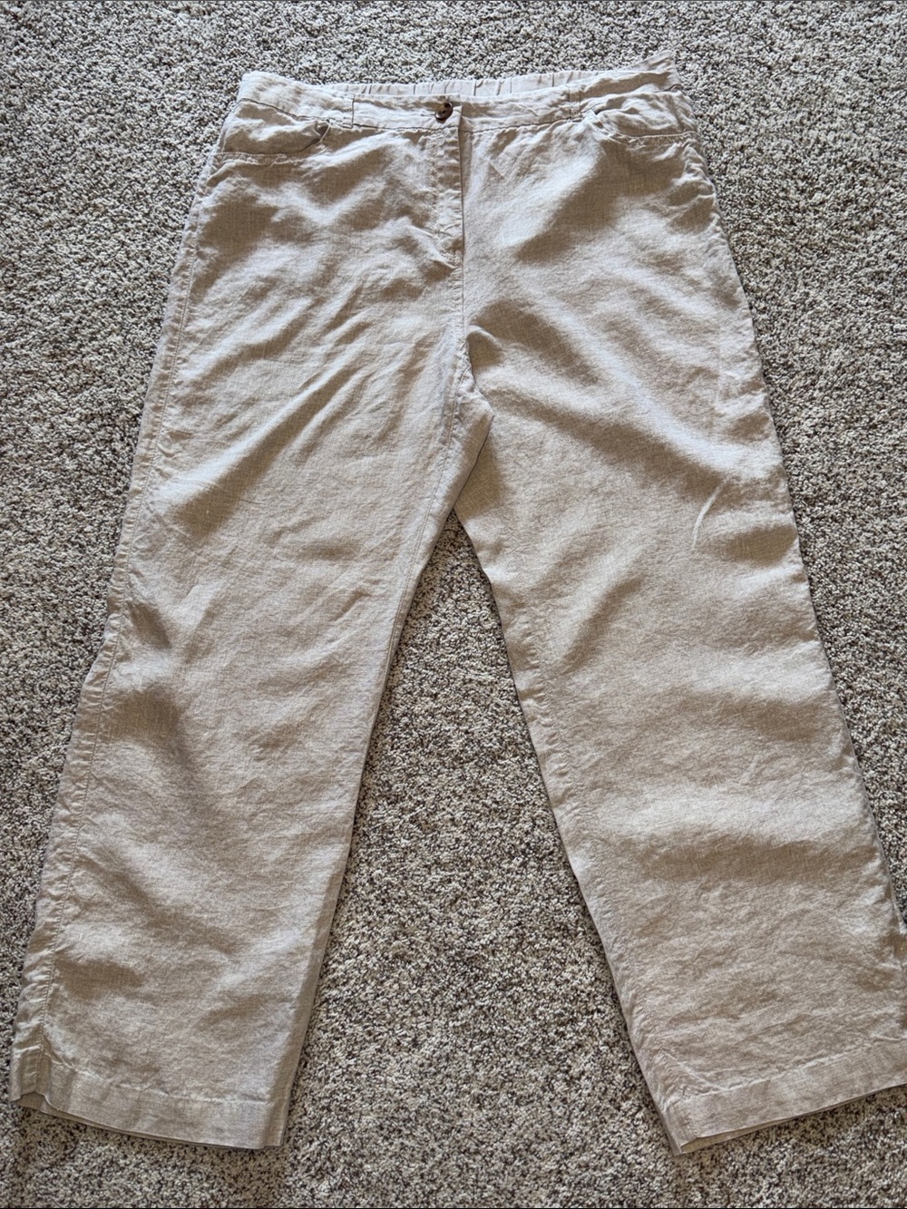 Chico's Neutral Linen Pants - Chico’s Size 2.5